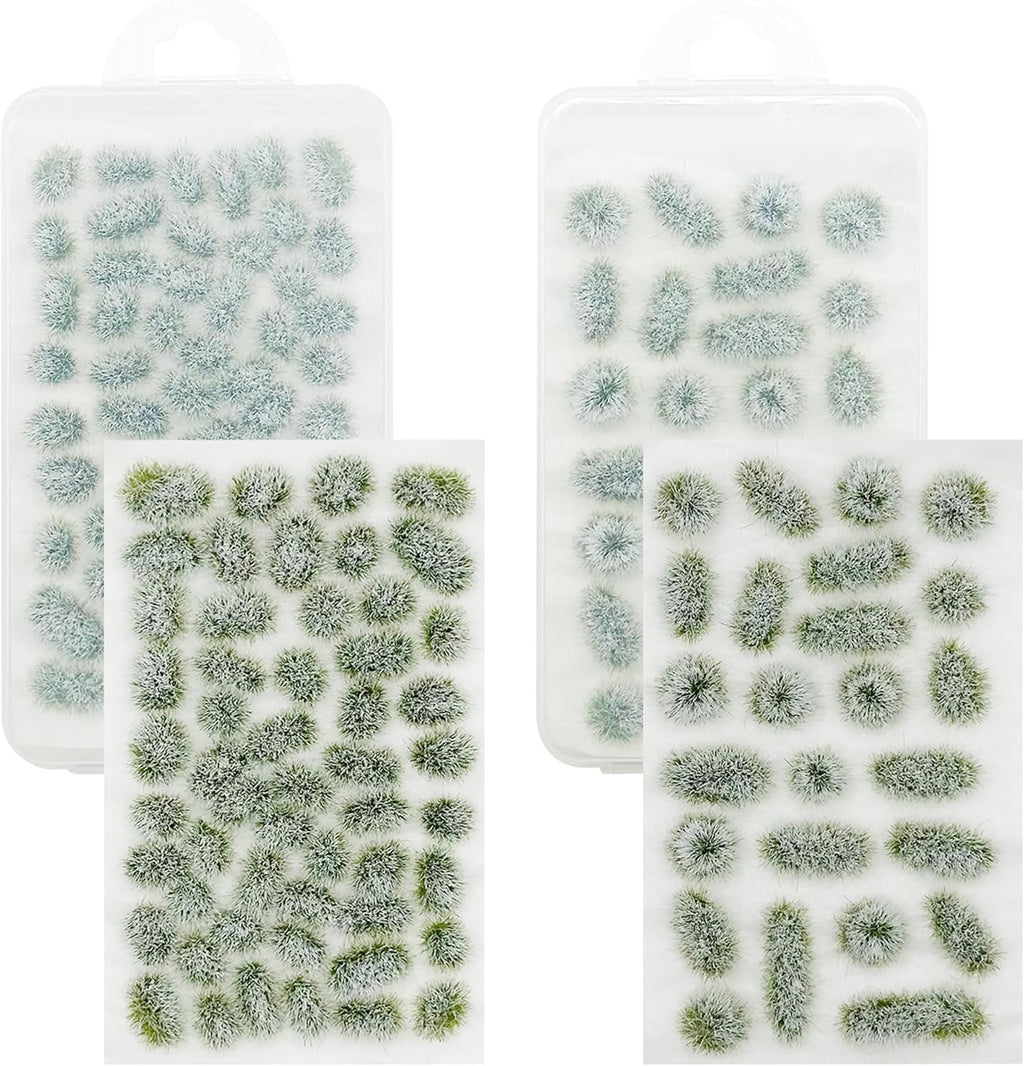 Woohome 78 PCS White Nylon Grass Tufts Model Scenery Kit for DIY Railway, Fairy Garden, Diorama