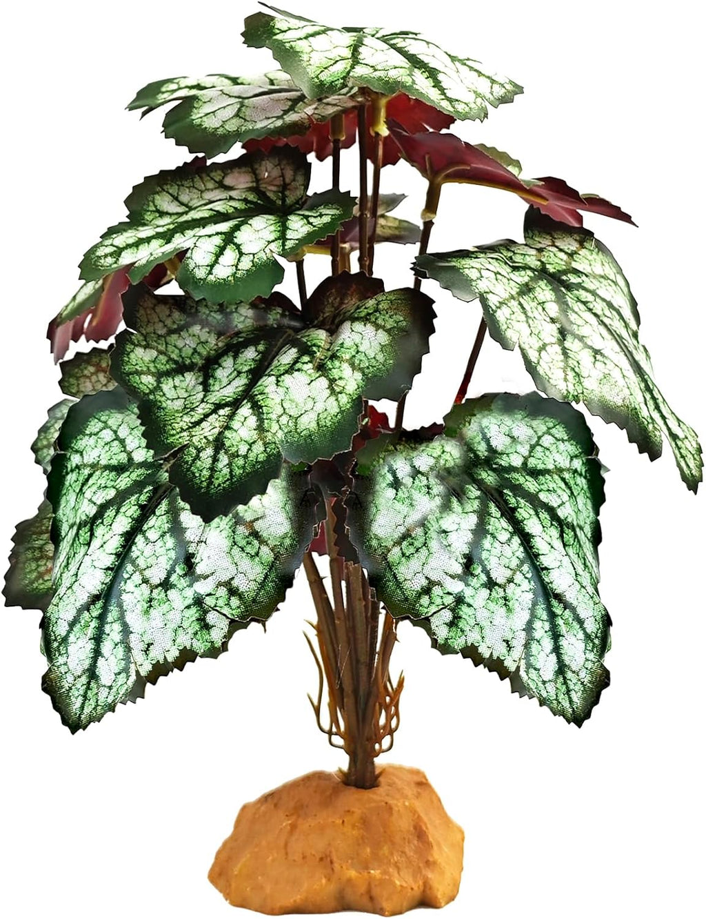 Woyrise Reptile Artificial Plants for Terrarium Decor, Amphibian Habitat Decorations Bearded Dragon Tank Accessories fit Crested Gecko Leopard Lizard Chameleon Snake Frog - Fake Green Heuchera