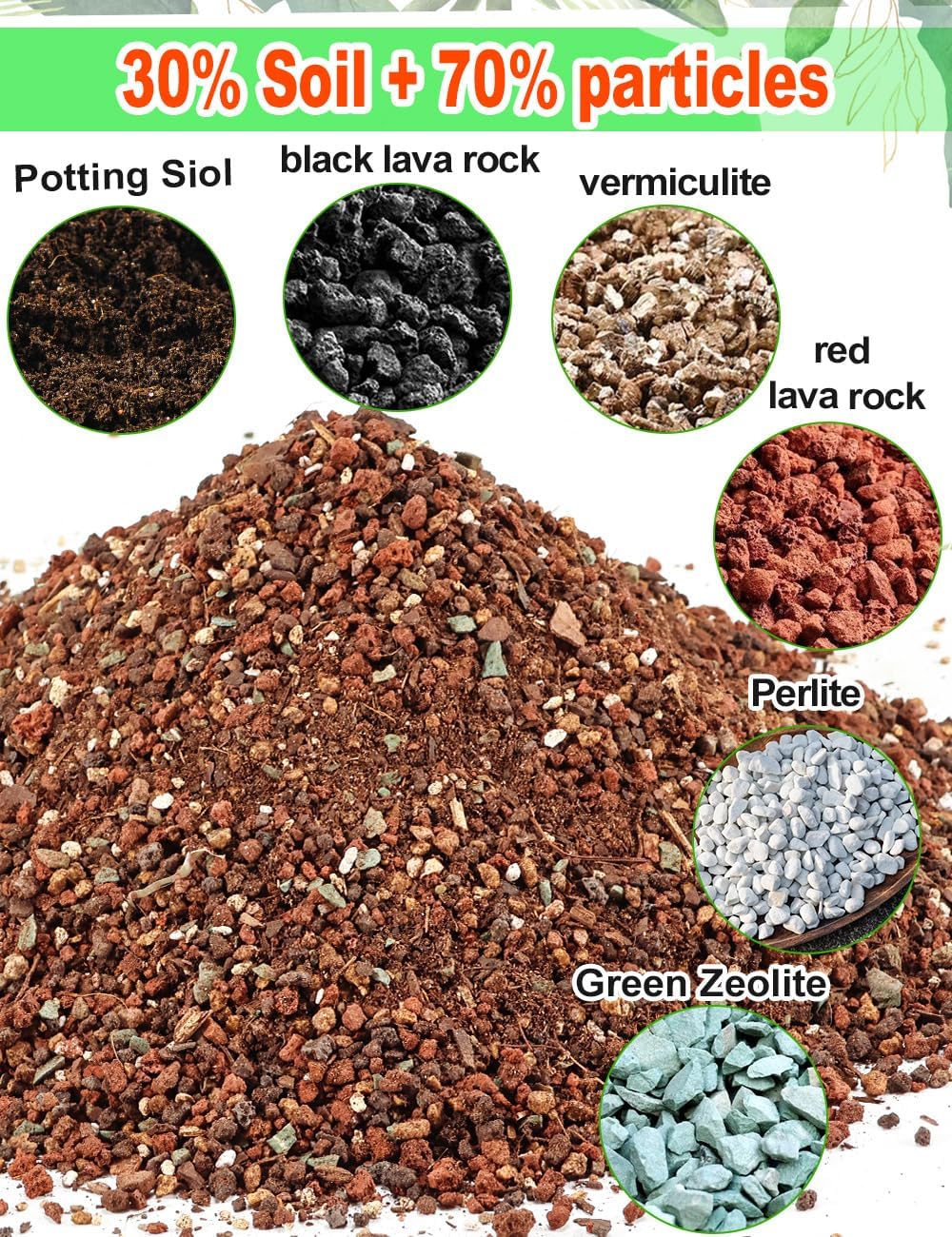 TOYPOPOR Succulent Soil, Cactus Potting Mix 12 Pounds/6QTS, High Drainage, Pre-Mixed Ready to Use for All Succulent Varieties, Indoor Plants, Bonsai, Terrarium, Houseplant, 70% Particles 30% Soil