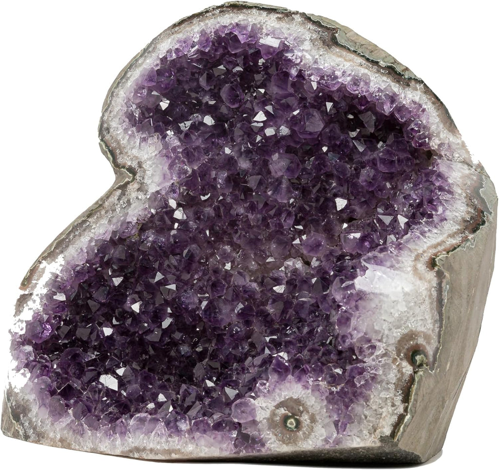 GEMS 23.9 lb Extraordinary Natural Amethyst Geode - Unique Collectors Quality - 10 (H) x 8.5 (W) Inches Large Crystal Cluster Stone from Uruguay Raw Geode Quartz - Deep Purple Color