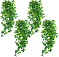 DomeStar 4PCS Fake Hanging Plants, Artificial Ivy Vines Lifelike Hanging Greenery Wall Decor for Indoor Outdoor Home Office Bathroom Decor (No Baskets)