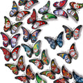 LiveGallery 72 PCS 6 Colors Removable 3D Merry Christmas DIY Beautiful Butterfly Wall Decals Colorful Santa Claus, snowmen, snowflakes, elk Butterflies Art Decor Wall Stickers Murals for Kids Baby Boy