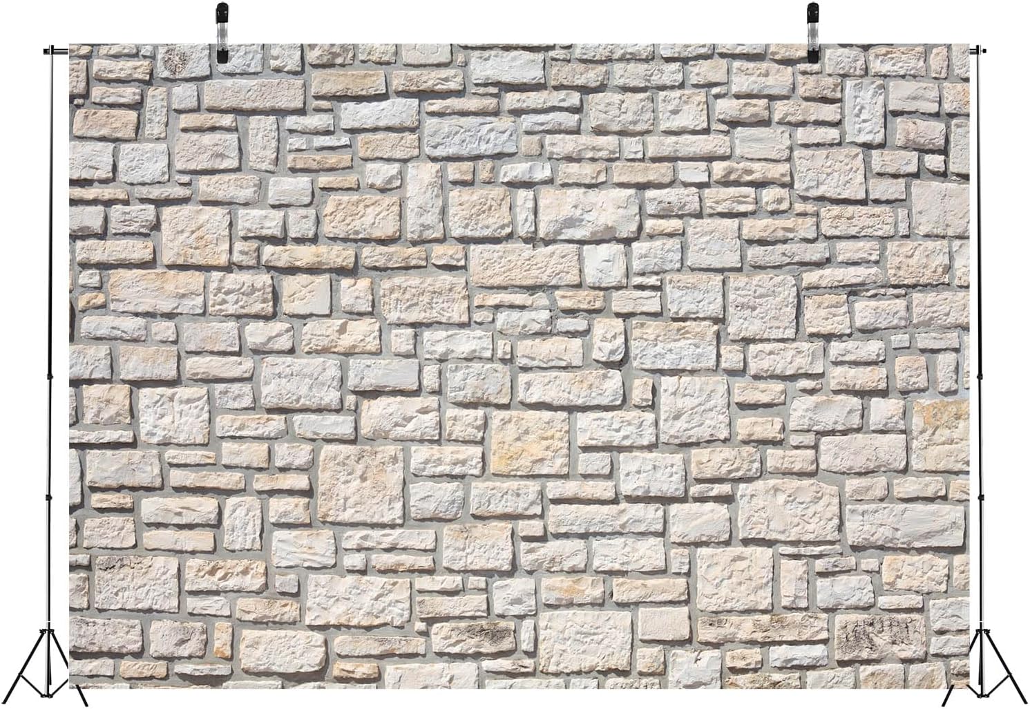 12x10ft Fabric Brick Stone Wall Backdrop Rock Stone Texture Photography Background Wallpaper Birthday Wedding Party Decor Newborn Baby Kids Adults Portrait Video Conference Photo Studio Props