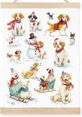 FDHSPAAM Funny Christmas Dog Wall Art Decor, Dog Lovers Mom Gifts, Festive Christmas Cut Dogs Winter Holiday Wall Art Posters for Home Bedroom Living Room, 12x16 Inch