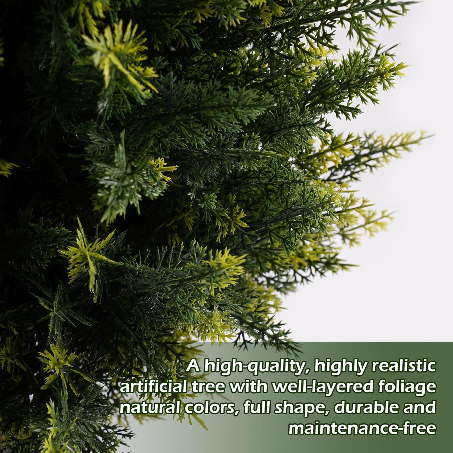 40inch Artificial Cedar Christmas Trees, 2 Sets Faux Cypress Topiary with Spikes, Weatherproof UV Resistant Fake Shrubs Cypress for Outdoor Front Porch Planters, Topiary Bush Balls Decor