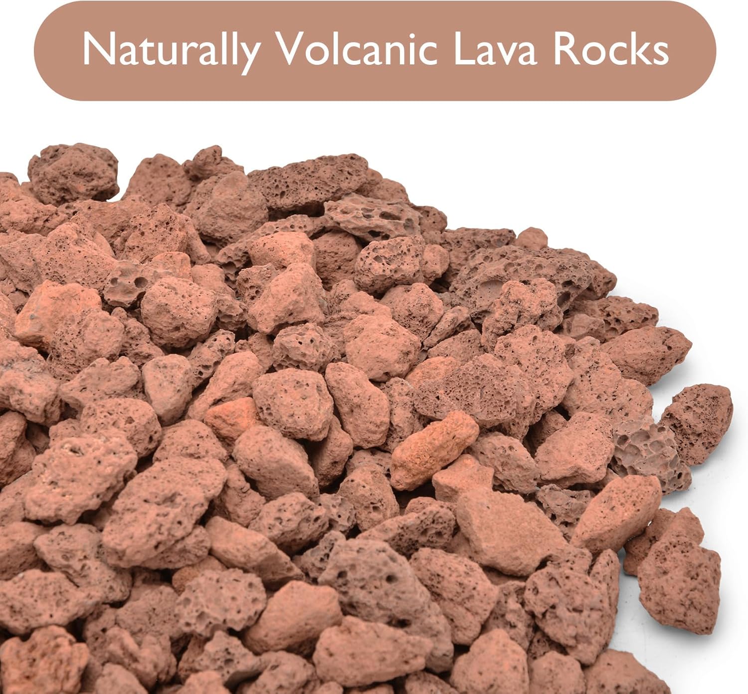 Skyflame 3/8" - 3/4" Red Natural Stones Lava Rock Granules for Gas Fire Pits, Fireplaces, Gas Log Sets, BBQ Grills, Garden Landscaping Decorations,Cultivation of Potted Plants, 10LB
