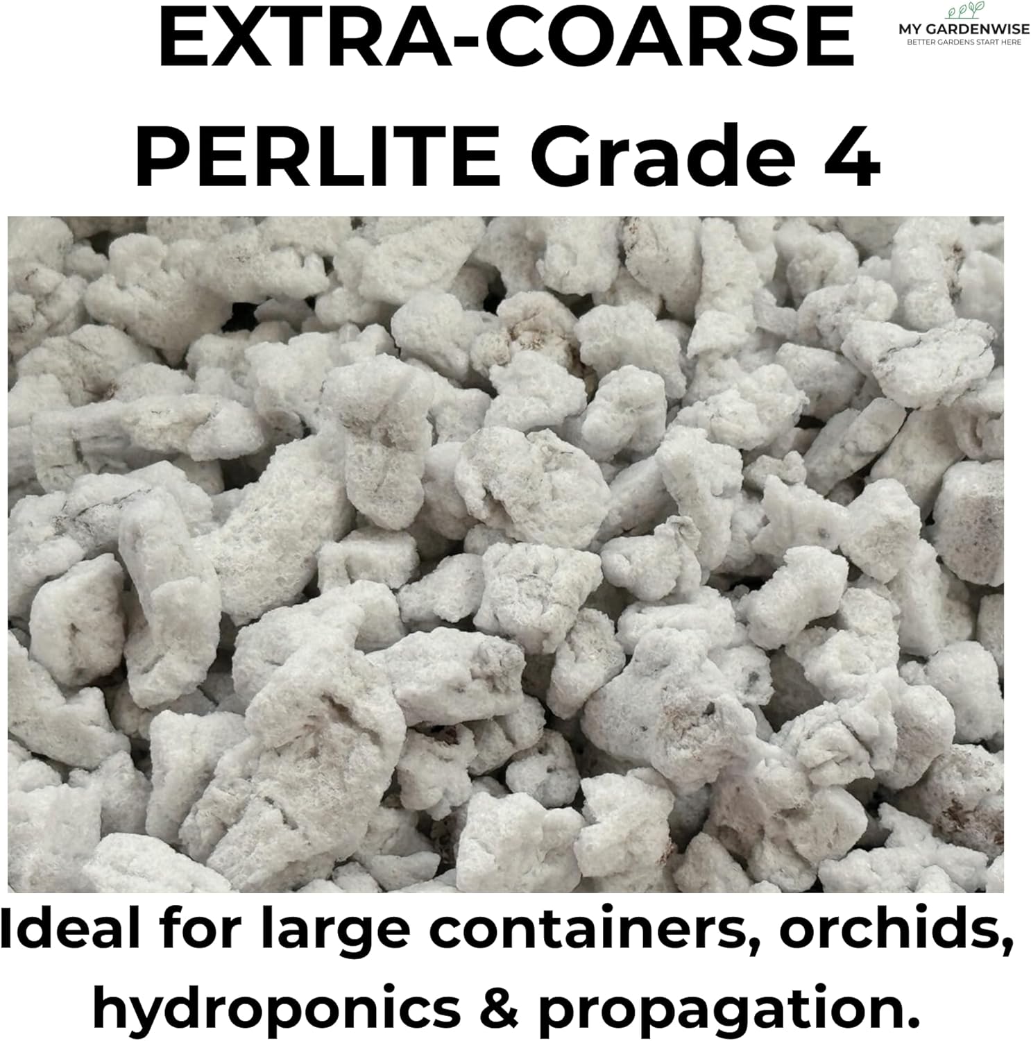 Perlite for Plants, Extra Coarse Grade 4 Horticultural Perlite, Organic Perlite for Gardening Indoor & Outdoor, Made in USA (3 quarts)