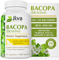 Jiva Botanicals Bacopa Monnieri Supplement Pure 1000mg per Serving - High Potency Bacopa Monnieri (Brahmi) & Extract for Normal Brain, Focus, & Memory Support - Ayurvedic Herbs - 60 Capsules