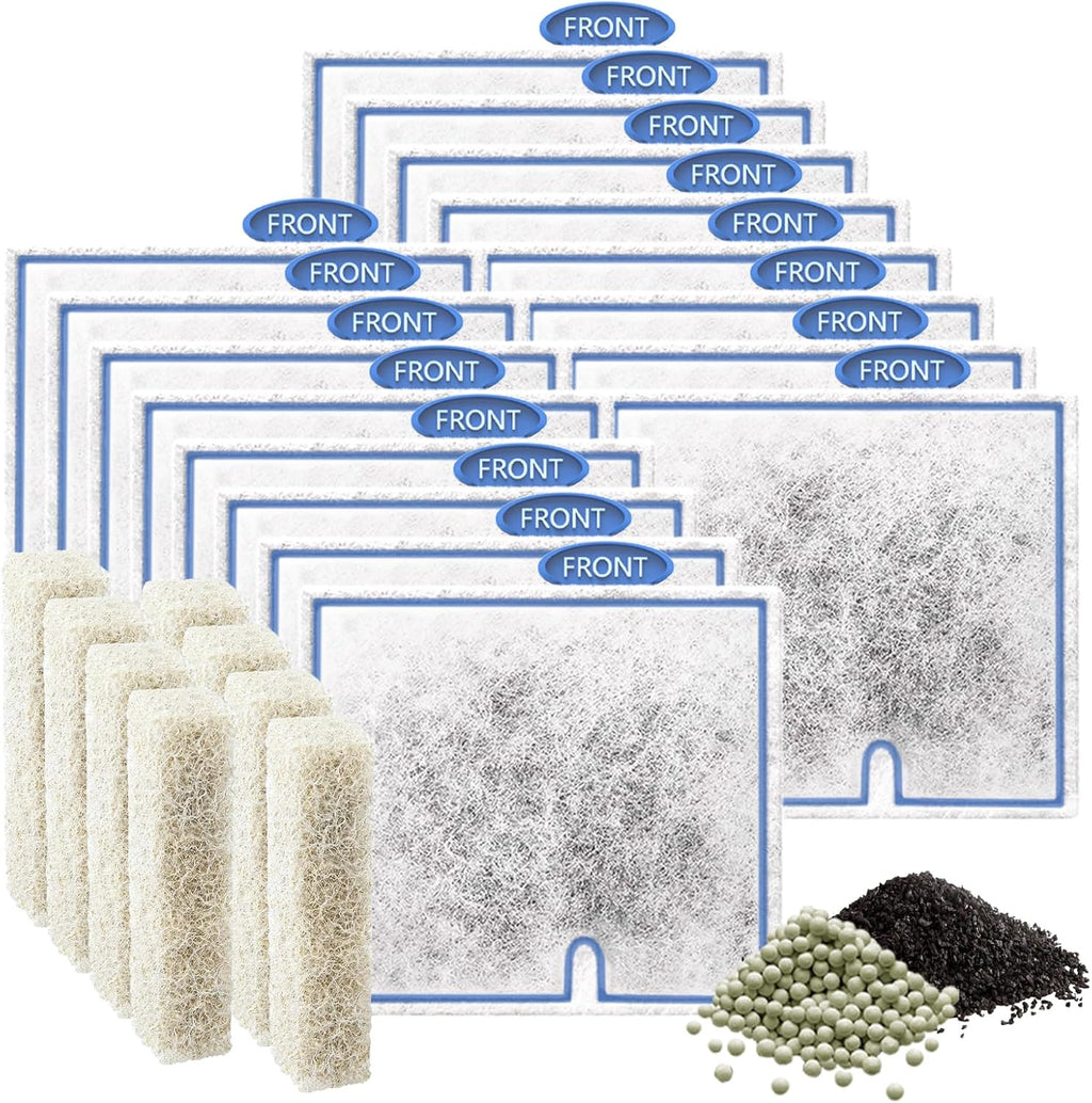 16 Pack Medium Filters Cartridges Compatible with Aqueon Fish Tank Filter Cartridges Compatible with Aqueon QuietFlow LED PRO Power Filter Size 10/Power Filter Size 10/E Internal Power Filter Size 20
