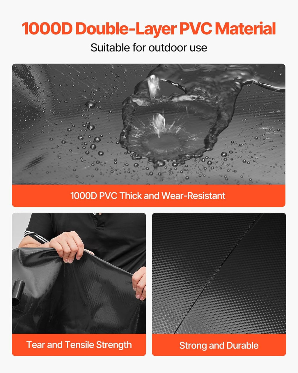 VEVOR Water Storage Bladder, 29.85 Gallon (113L) Water Storage Container Tank, 1000D PVC Thickened Soft Bag Bladder, Collapsible Portable for Garden Irrigation, Camping, RVs, Emergency Use - Black
