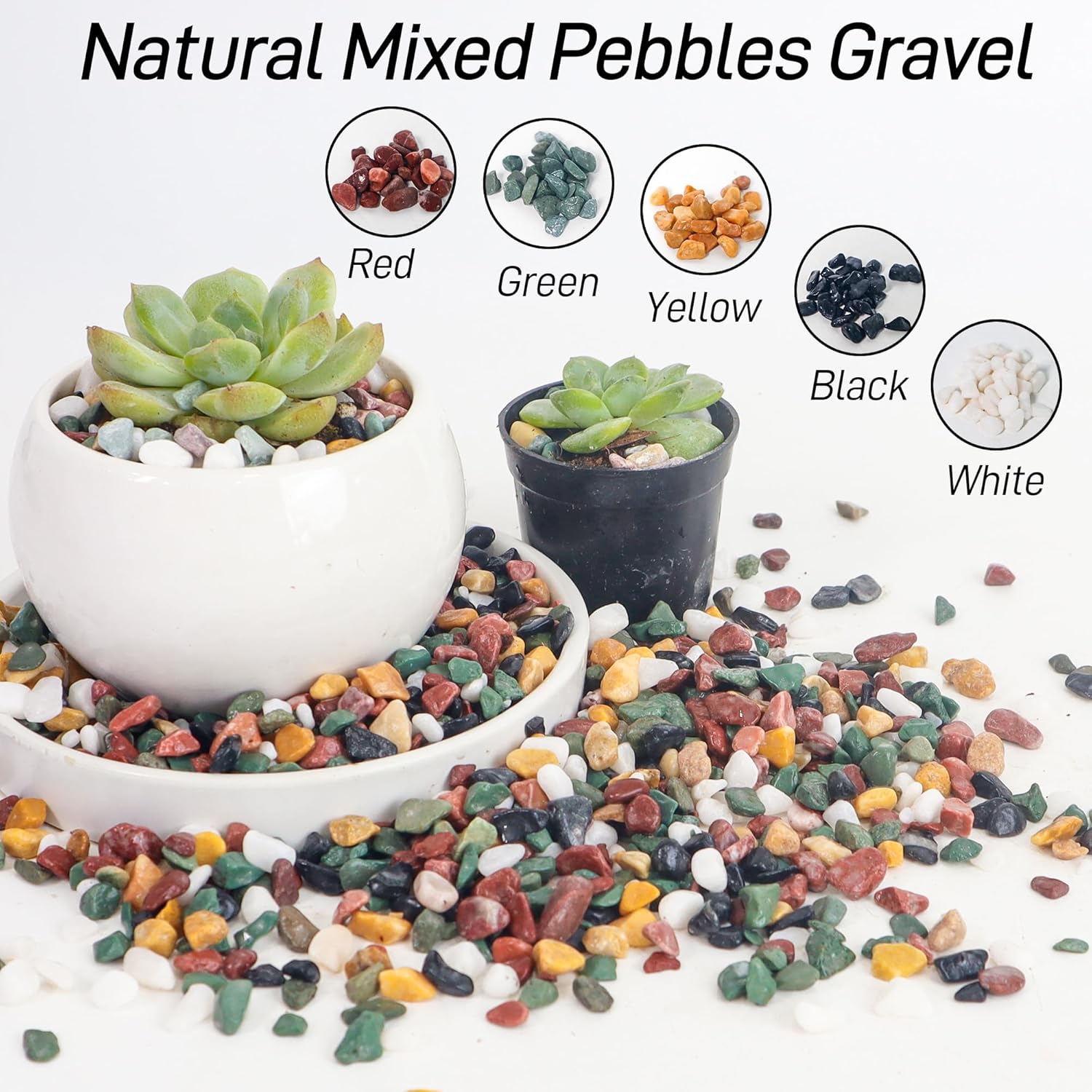 18lb Aquarium Gravel for Plants, 1/4Inch Fish Tank Gravel for Succulent Cactus and Bonsai, Decorative River Rocks Pebbles for Gardening, Flower Pots, Landscaping,Terrarium