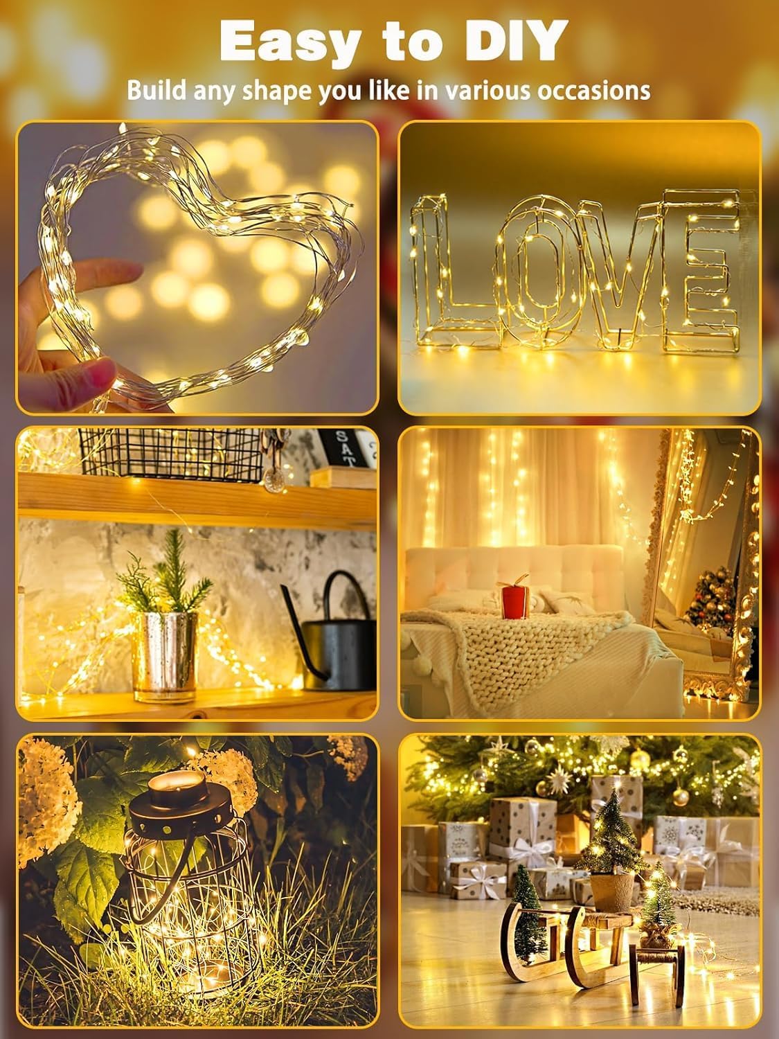 4 Pack Christmas Fairy Lights Battery Operated with Remote, Each 33FT 100LED Waterproof Twinkle Lights with Timer, String Light Indoor & Outdoor for Bedroom Wedding Christmas Decorations (Warm White)