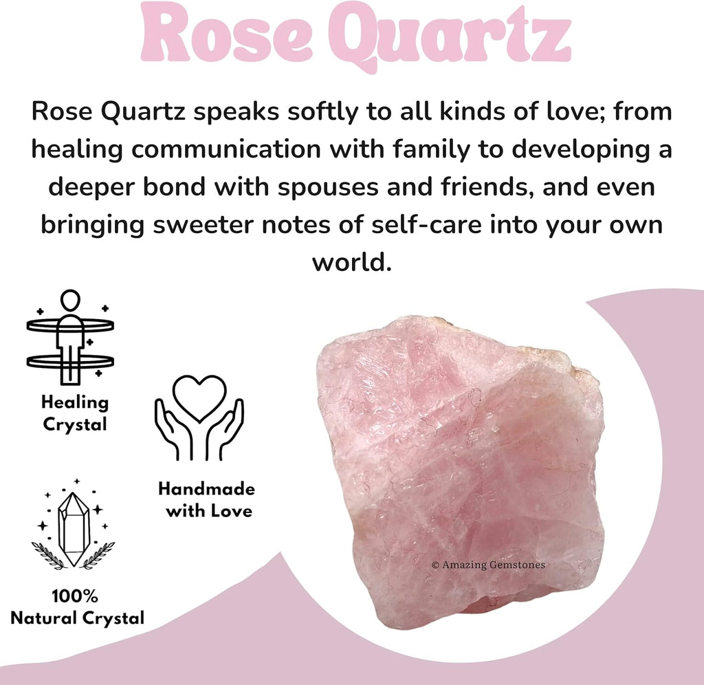 Amazing Gemstone Rose Quartz Raw Crystals and Healing Stones, Natural Rocks for Tumbling and DIY Raw Stones and Crystals (1 lb)