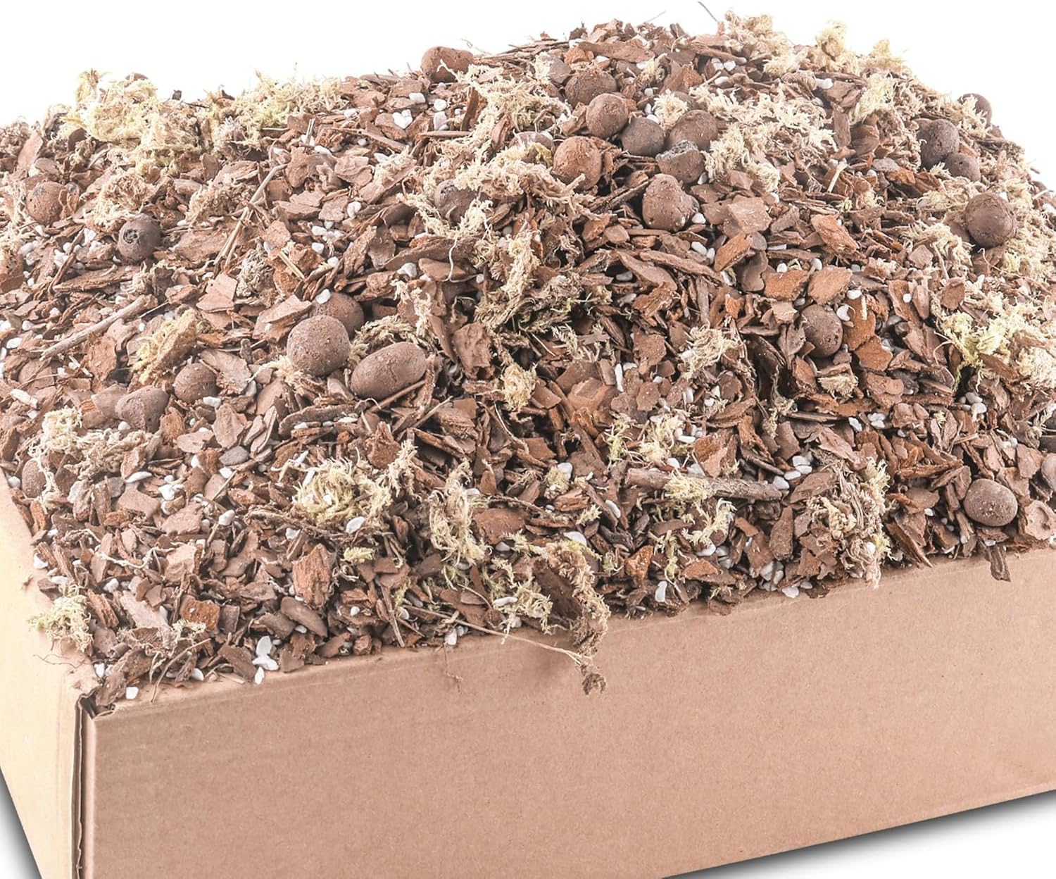 Orchid Bark Potting Mix 9Quart, Mix Pine Bark, Organic Perlite, Sphagnum Moss and Leca Clay Pebbles for Plants, Orchid Fertilizer Garden Soil for Root Development
