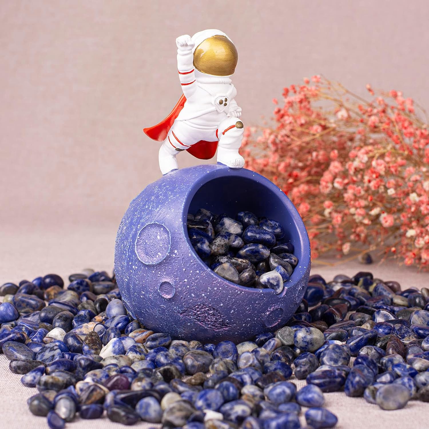 Polished Sodalite Crystals - 72 Pcs, 0.5" 10 oz Handpicked Natural Tumbled Gemstones Rocks, Pebbles for Reiki, Chakra, Healing Home Decor