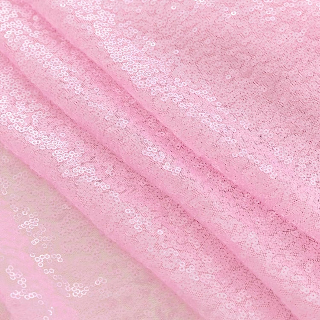 Sugargirl Matte Pink Sequin Backdrop Curtain 2 Panels 2FTx8FT Glitter Pink Background Drapes Sparkle Photography Backdrop for Party Wedding Birthday Wall Decoration