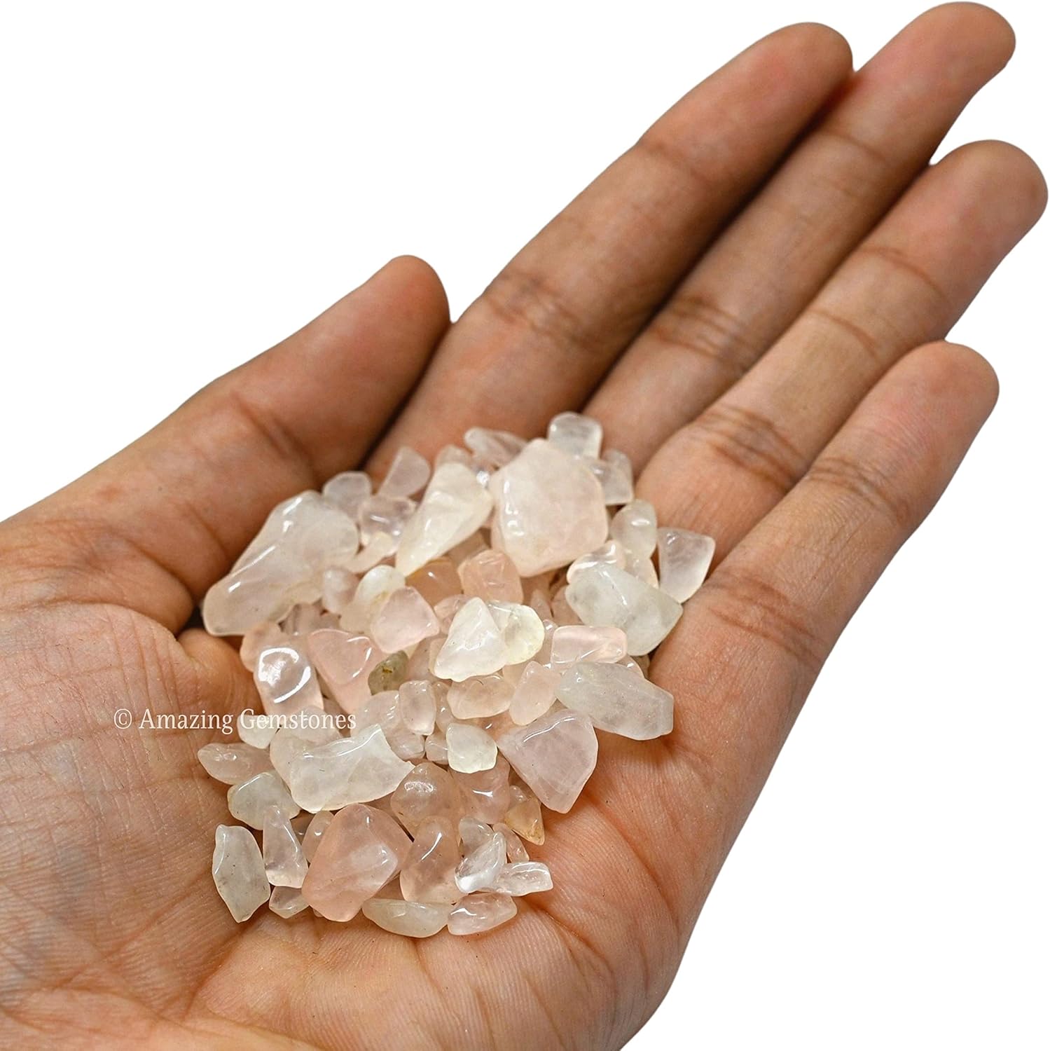 Amazing Gemstone Rose Quartz Crystal Chips Aquarium Gravel Rocks - Rose Quartz Chips Bulk Fish Tank Gravel, Small Tumbled Stone Chips and Tiny Crystals for Decoration (AAA Grade) (1000+ Carat Chips)