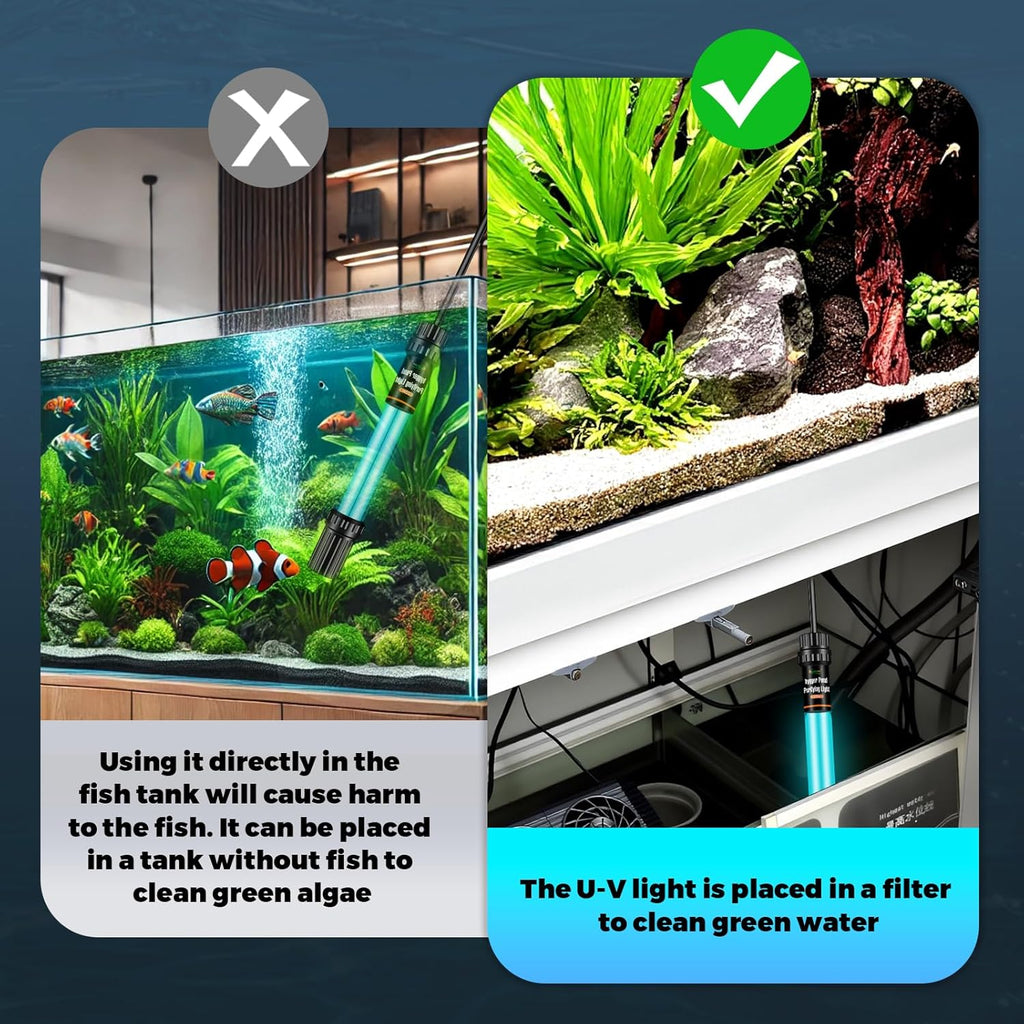 hygger 32W Aquarium U-V Light for 200-2200 Gallon, Pond Water Clarifier for Green Water and Algae Clean, for Koi Pond, Large Fish Tank, Swimming Pool, Cold Plunge, Spa
