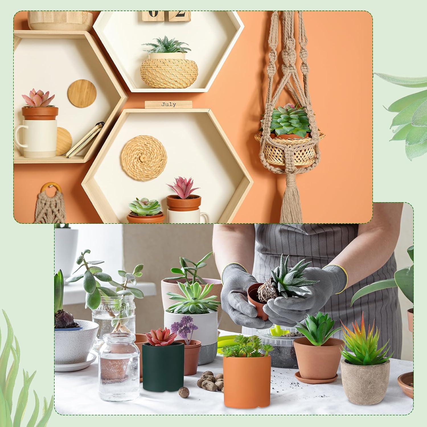 WILLBOND 100 Pieces Succulents Plants Artificial Fake Succulents Bulk Artificial Succulents Unpotted Realistic Plants Assorted Textured Succulent Faux Succulent Plastic Cactus Stems for Decoration