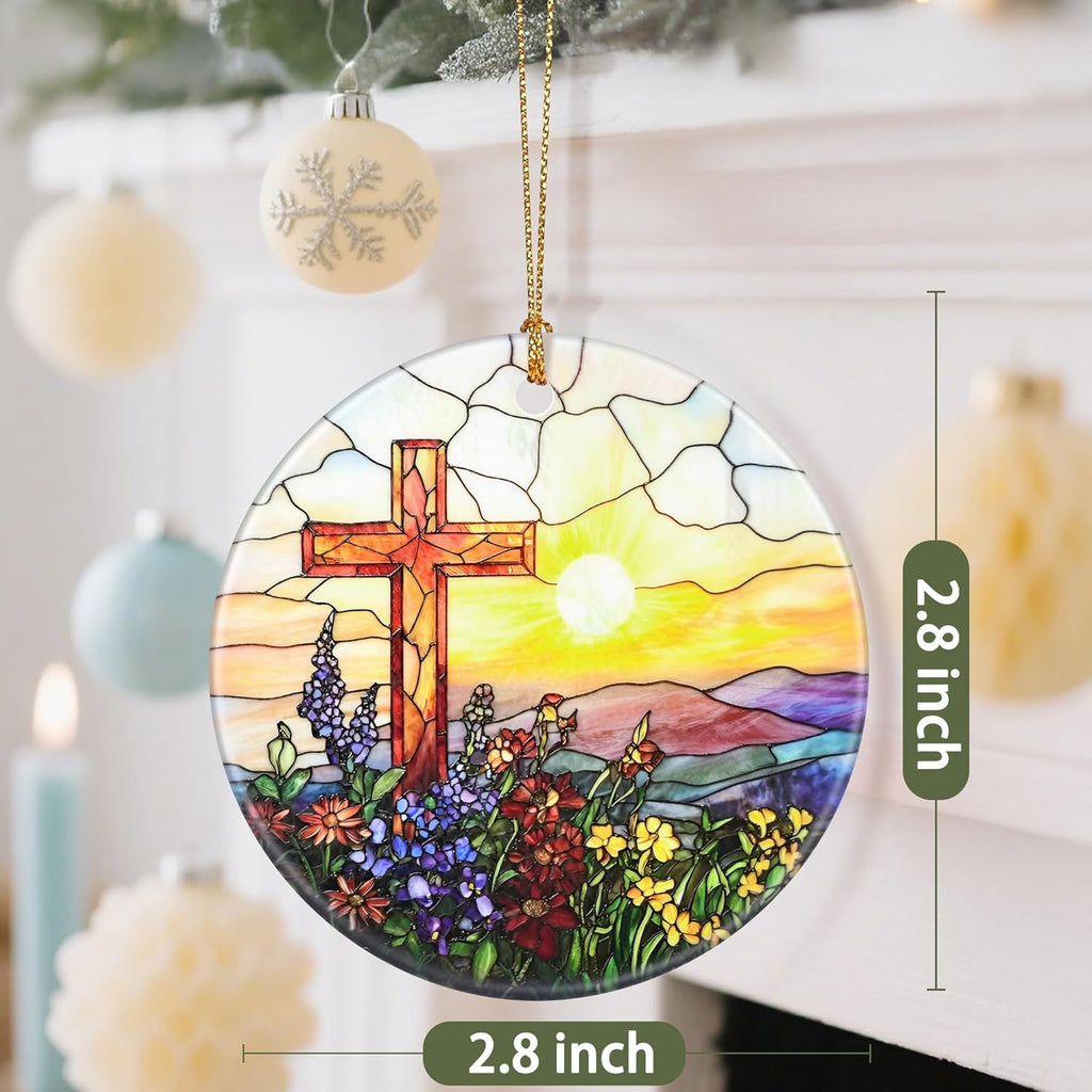 Religious Christmas Ornament, Christmas Tree Ornaments, Keepsake Ornaments, Holiday Decor, Cross Gift, Christian Gift, Religious Gifts, Holiday or Xmas Gifts