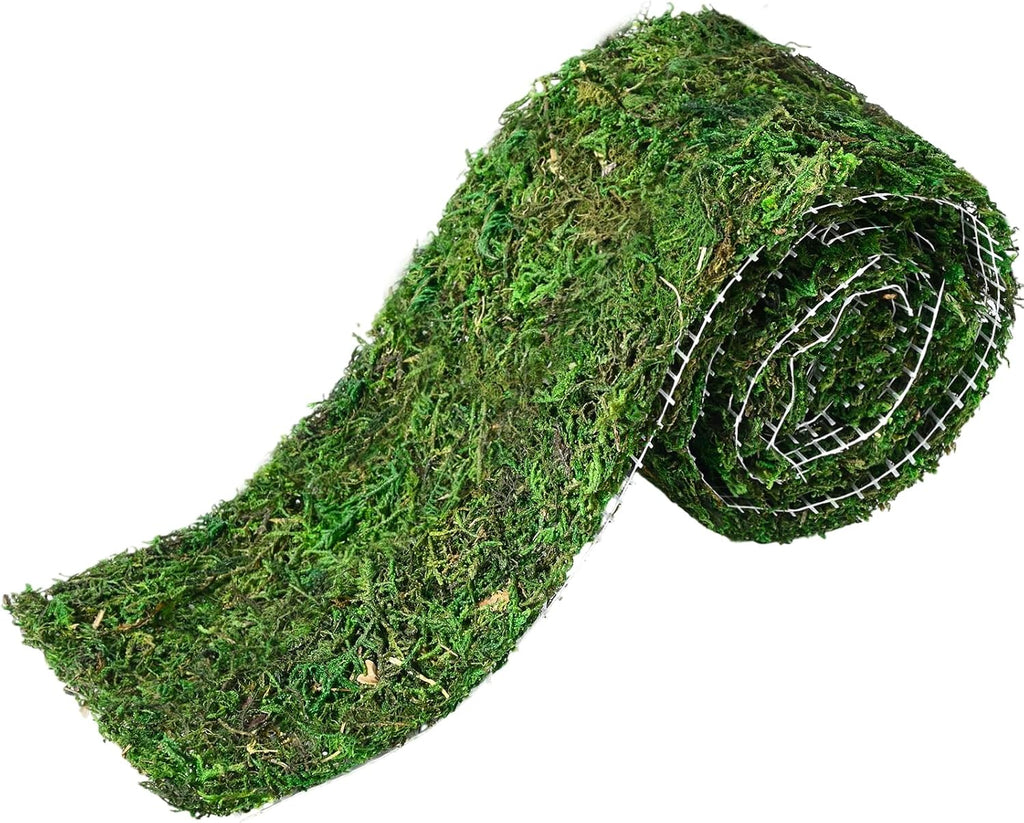 40'' x 6'' Moss Roll, Dried Moss Table Runner Green Moss Sheet for Crafts Preserved Moss Mat for Table Decoration Fairy Wedding Party Woodland Garden Decor