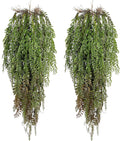 RECUTMS 2 Pcs Fake Plants Hanging Artificial Hanging Plants Faux Ivy Vine Leaves Faux Plants Wall Greenery Home Garden Wedding Party Indoor Outdoor Decorations(Green Brown)