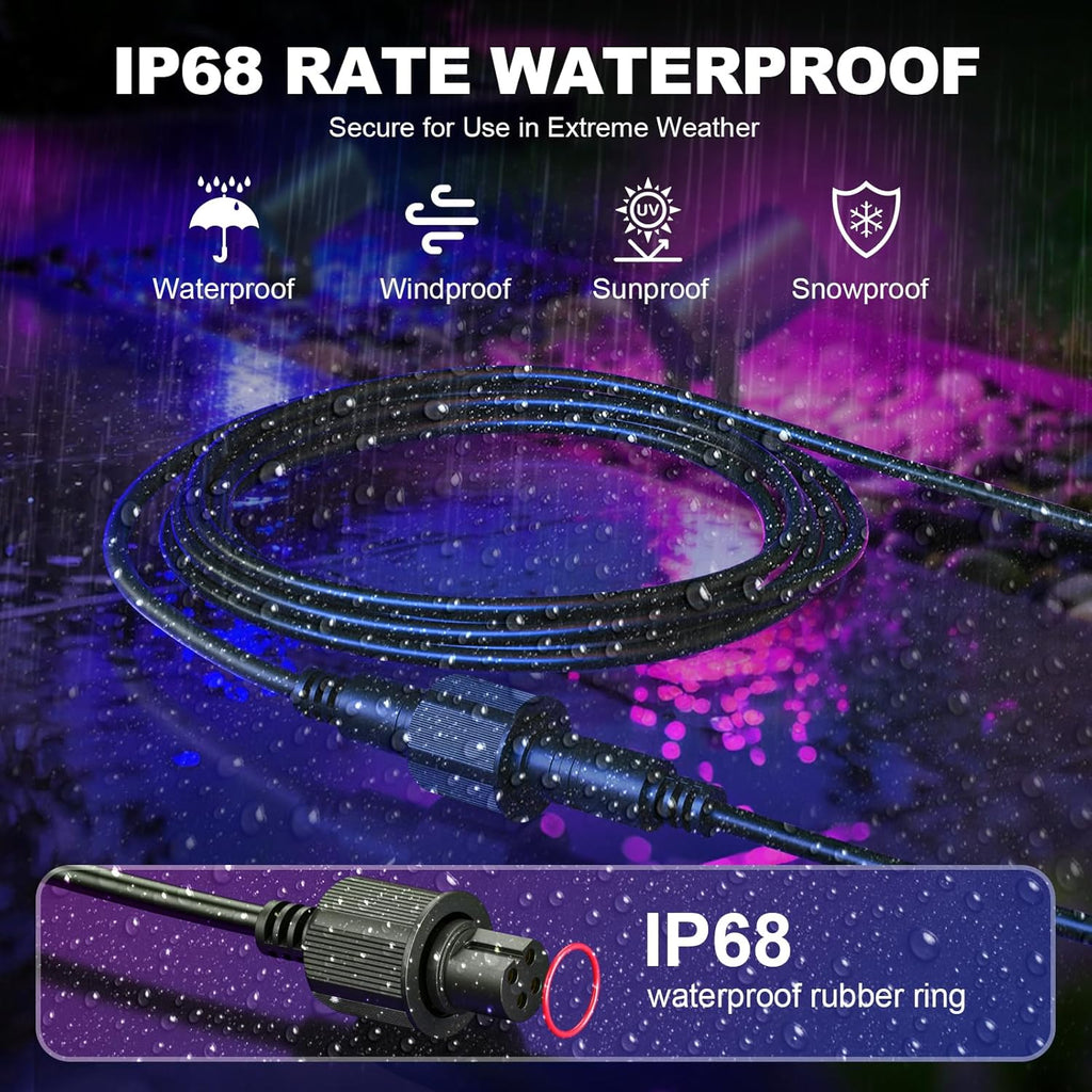 10FT Outdoor Extension Cable for Go-ee Outdoor Spot Lights 2, IP68 Waterproof Extension Cord Compatible with Go*ee ‎H7093 H7094-4 Pin Plug Patio Decorations