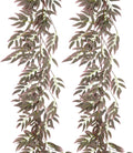 RECUTMS Artificial Hanging Willow Leaves Greenery 2Pcs 5.7Ft Fake Silk Leaves Ivy Garland Faux Vine Plants Decoration for Indoor Outdoor Home Garden Wedding Jungle Birthday Party Table Spring Decor