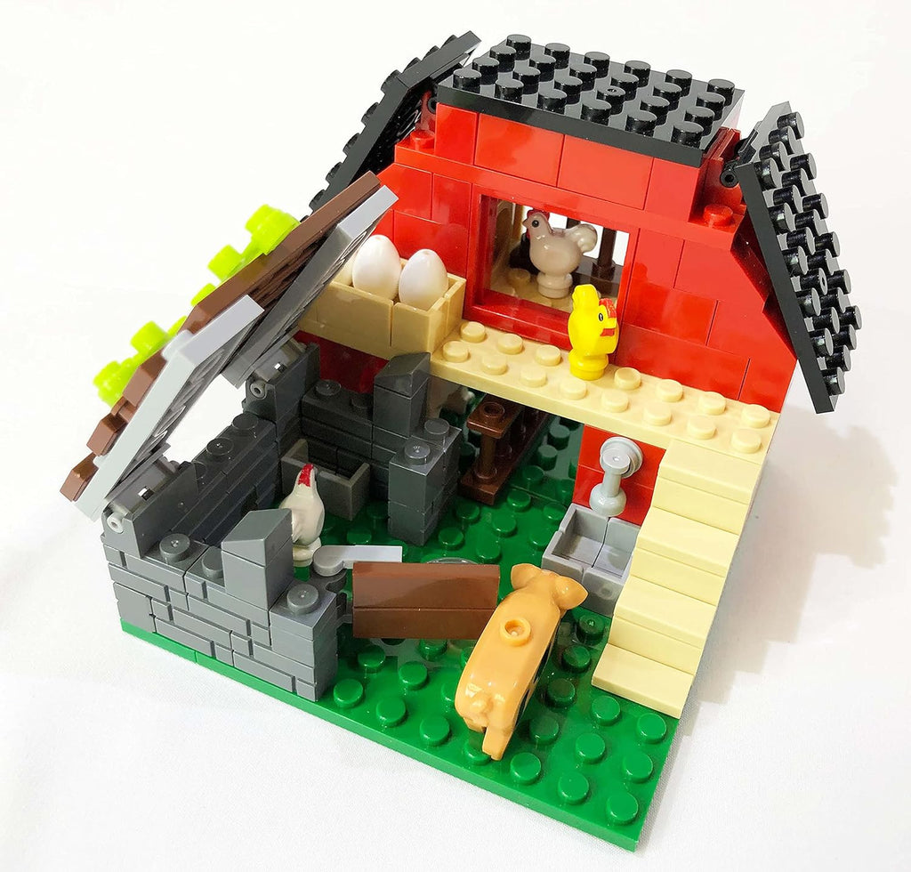 Brick Loot Farm Animal Building Set – 160 Pieces Custom Designed Model with Chickens, Pig, Lamb, Eggs & More, Compatible with Lego, Creative Play for Kids & Adults, Ages 6+