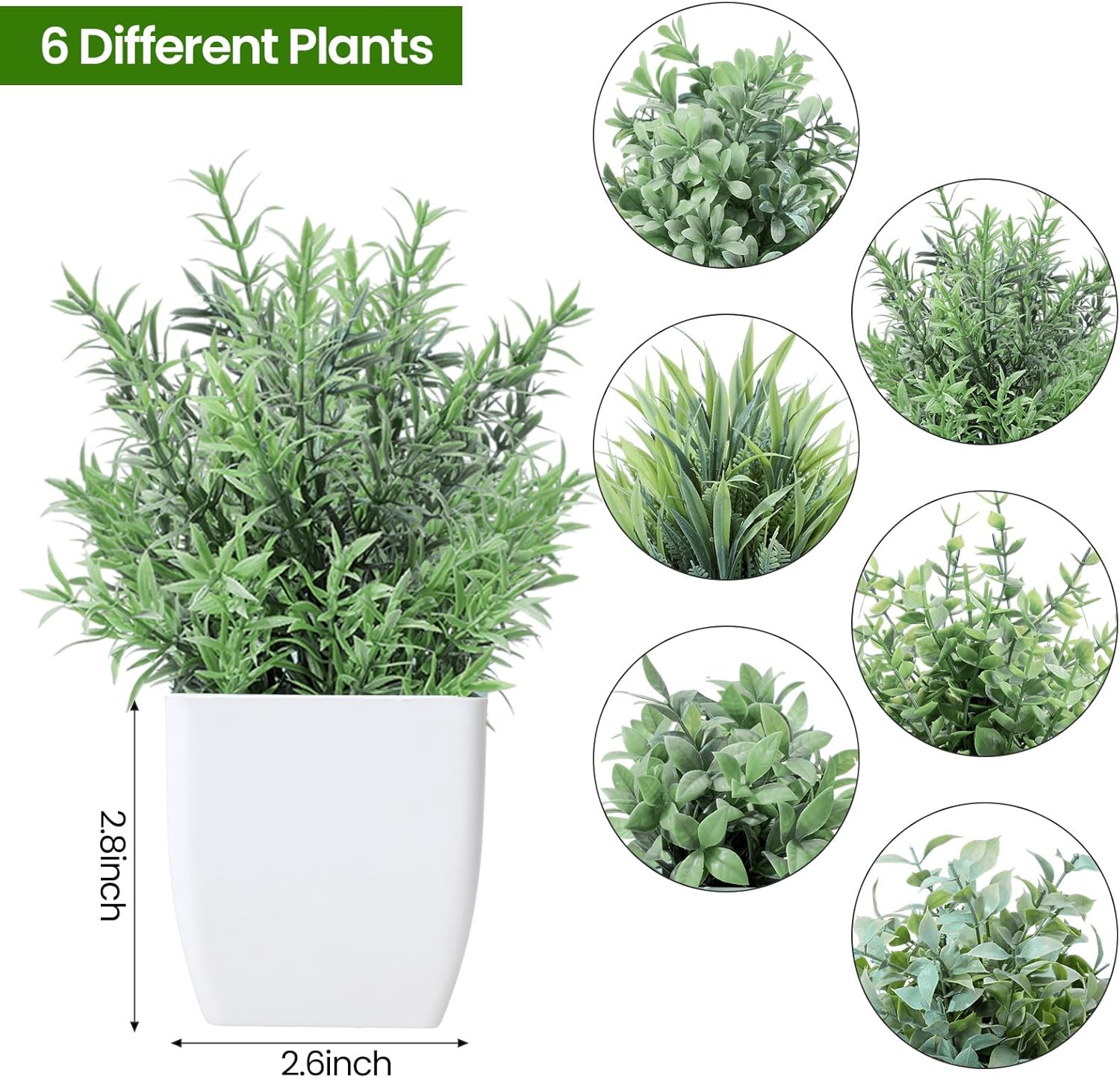 Unittype 12 Pcs Fake Plants Small Artificial Faux Plants for Shelf Mini Plastic Potted Greenery for Home Office Desk Bathroom Bedroom Indoor Decor (Gray)