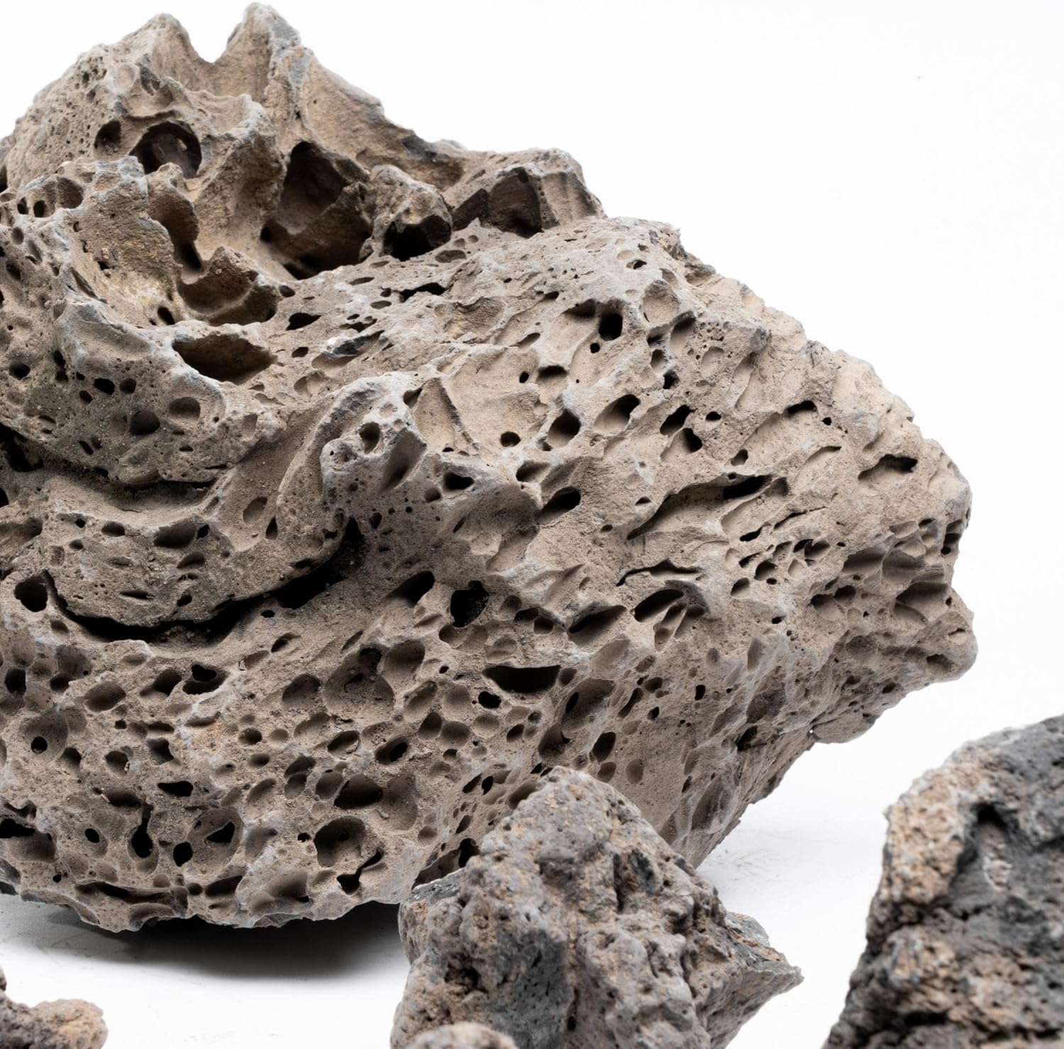 SubstrateSource Natural Stone for Aquarium, Terrarium, Paludarium, Reptile Enclosures - Set of Decorative Rocks for Landcapes, Aquascaping, Fish Tank Decor (Icelandic Lava Rock, 13 Pounds, 3-8")