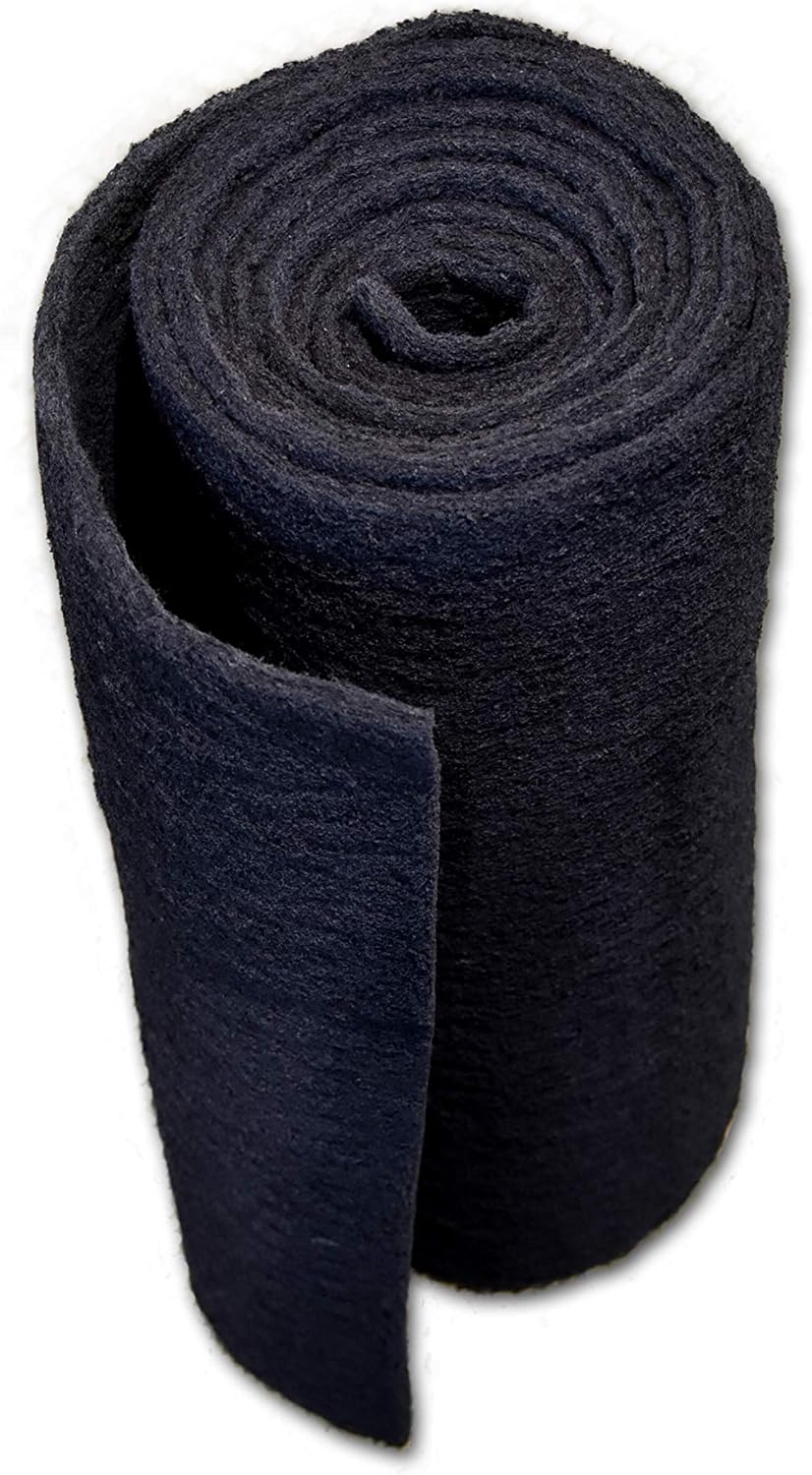 Carbon Fine Filter Media, 3/8" Thick, 18" x 60" Roll, Perfect for Aquariums, Ponds or Water Gardens, Made in USA