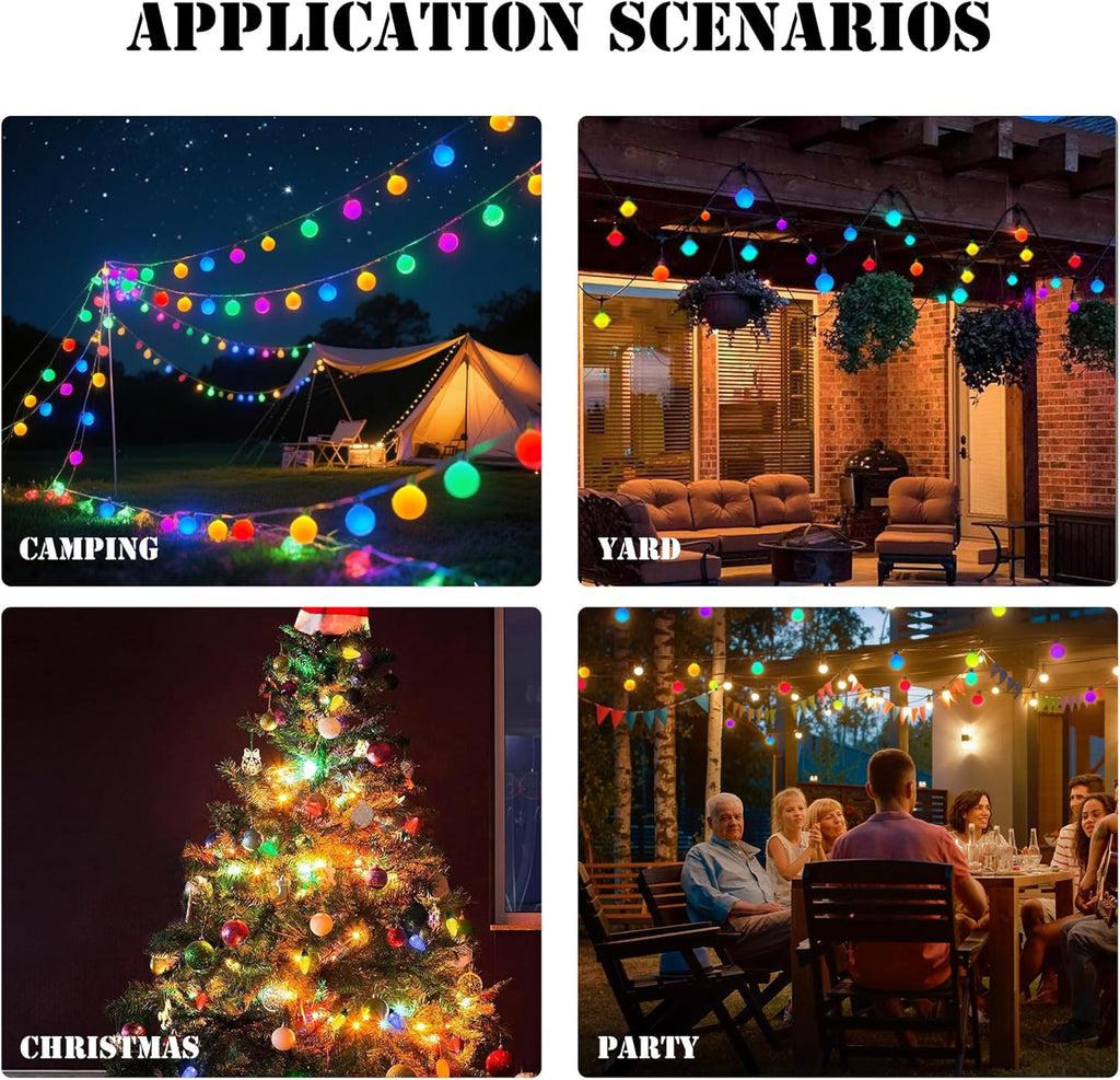 LiuZpatial Smart Globe Christmas Lights Indoor, 33 FT 100 LED Globe Fairy Lights Plug in, App & Remote Control, Timer Music Sync, Christmas Globe String Lights for Bedroom