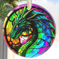 Dragon 2025 Ceramic Christmas Ornaments - Christmas Tree Ornament, Round, Holiday Tree Decor, Gift Idea for Men