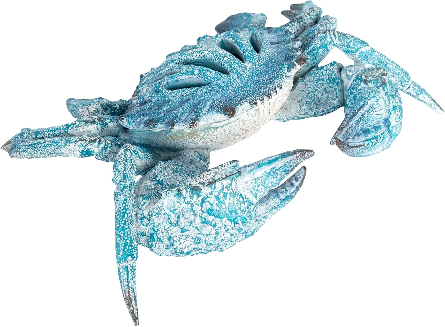 Blue Coral Crab Statue – Ocean Coral Reef Coastal Decor for Beach Homes | Polystone Nautical Figurine with Textured Finish for Shelf or Tabletop Display (11” x 10”) by Corner Merchant