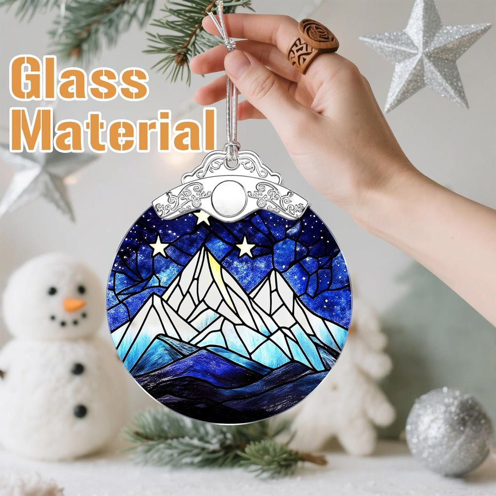 Christmas Ornament, Christmas Tree Ornaments, Keepsake Ornaments, Holiday Decor, Holiday & Xmas Gifts, Gifts for Outdoor Lovers, Mountain Lovers & Nature Lovers - Mountain Nightscape-Theme