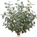 6 Pcs 27" Eucalyptus Stems Greenery Stems Eucalyptus Leaf Spray in Green Silk Plastic Plants Floral Artificial Plants for Home Party Wedding Decoration(Dark Green)