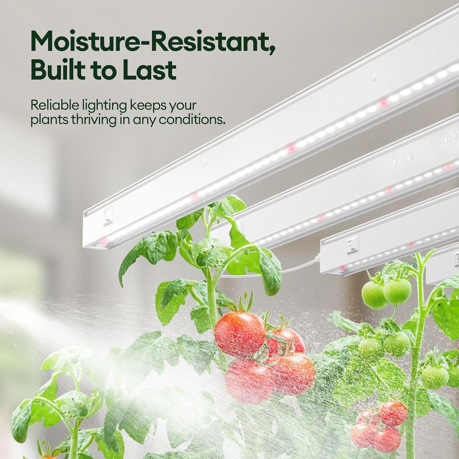 Grow Lights for Indoor Plants 2FT, Red-Enhanced Full Spectrum 5000K Grow Light, 60W(4 x 15W), T5 LED Grow Light Strips for Leafy Greens and Vegetables, High PPFD, Linkable, White, 4-Pack
