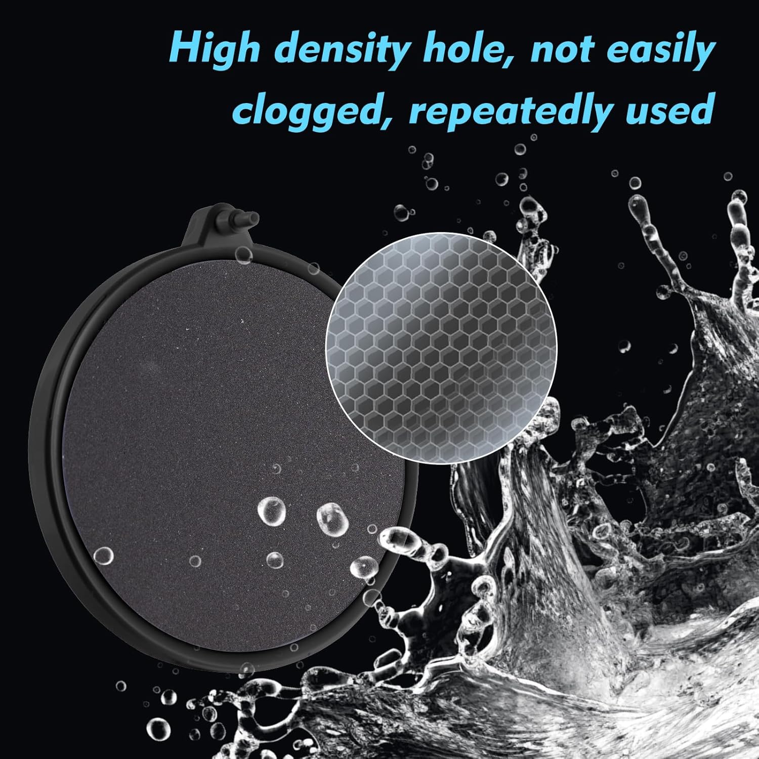Rise Torrent 5.9 Inch Nano Air Stone with Case - Silent High Oxygen Bubbler for Aquariums, Fish Tanks & Hydroponic Systems, Black Small Bubble Diffuser Accessories (No Air Pump and Air Tube)