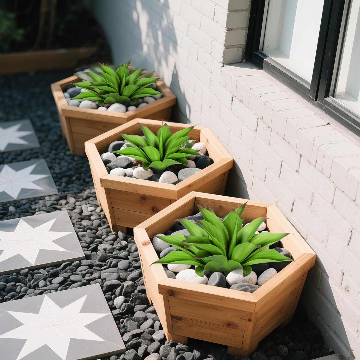 Artificial Agave Faux Agave Fake Greenery Outdoor Artificial Plant Fake Plant for Indoor Home Decoration Plastic Plant Outdoor Decoration Front Porch Decor Simulation Plants 2Pack(12In，Green)