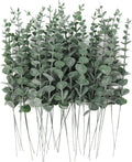RECUTMS 36PCS Eucalyptus Leaves Stems 15Inch Artificial Green Leaf Branches Plant Bundle for Indoor Outdoor Home Office Wedding Centerpiece Flower Bouquet Floral Arrangement Table Farmhouse Decoration