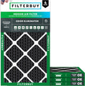 Filterbuy 16x24x1 Air Filter MERV 8 Odor & Allergy Defense with Activated Carbon (4-Pack), Electrostatic Pleated HVAC AC Furnace Filters Replacement, Made in USA (Actual Size: 15.38 x 23.38 x 0.75)