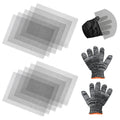 10 Pcs Stainless Steel Mesh Screen, 1mm Hole 20 Mesh, 8.3 * 6 Inch（Comes with a Pair of Gloves）