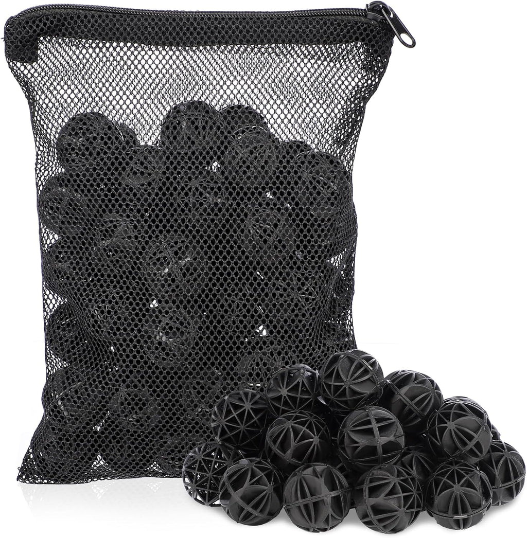 Segarty Aquarium Bio Balls, 1 inch Koi Pond Filter Media Bio Ball with Sponge for Aquarium Filter Canister Filter Biological Filtration for Freshwater Marine Fish Tank Sump (50 PCS with Mesh Bag)
