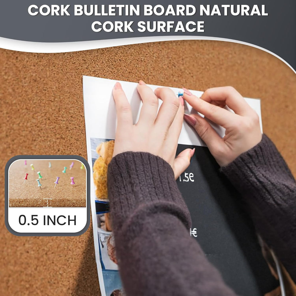 72"x36" Lockable Enclosed Bulletin Board, Outdoor Cork Weather-Resistant Aluminum Frame Notice Board, Wall Mounted Display Case Acrylic Doors for School,Office,Black Frame w/Cork