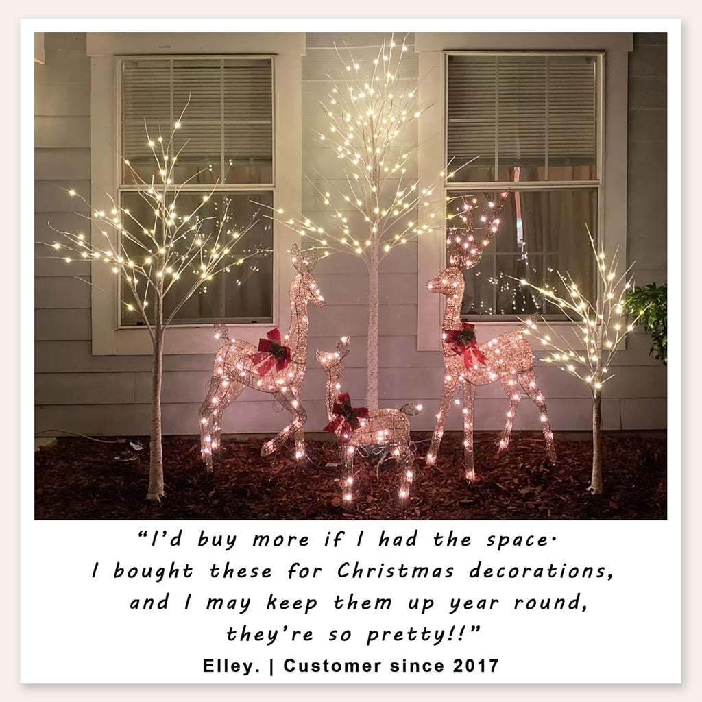 Lighted Birch Tree 6FT 72 LED Artificial Tree for Decoration Inside and Outside, Home Patio Wedding Festival Christmas Decor, Warm White
