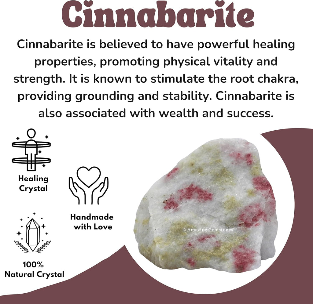 Amazing Gemstone Cinnabarite Raw Crystals and Healing Stones, Natural Rocks for Tumbling - DIY Raw Stones and Crystals, 2 Pieces