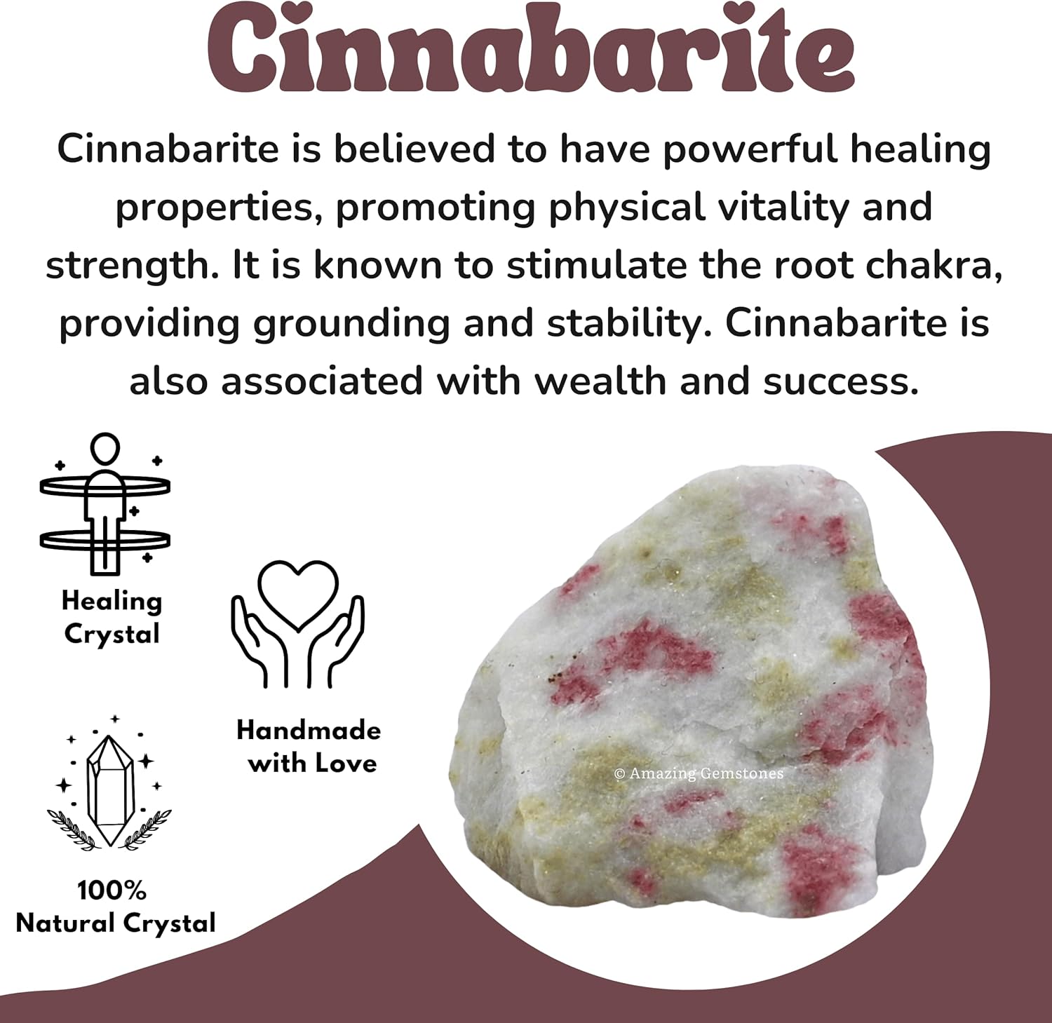 Amazing Gemstone Cinnabarite Raw Crystals and Healing Stones, Natural Rocks for Tumbling - DIY Raw Stones and Crystals, 2 Pieces