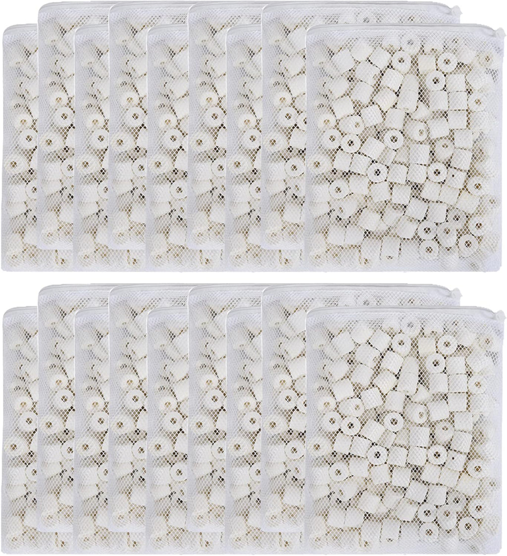 JIHAQUA Aquarium Bio Ceramic Rings 18 lbs Filter Media for Pond Fish Tank Canister Filter