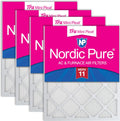 Nordic Pure 20x25x1 (Actual Size: 19 1/2 x 24 1/2 x 3/4) Tru Mini Pleat MERV 11 AC Furnace Air Filters – 2.5X More Media for Extended Durability & Superior Filtration - 4 Pack